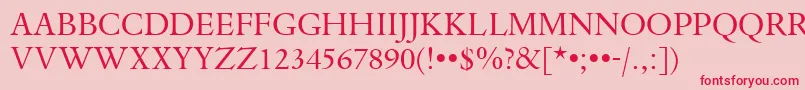 DanteTitlingMtRegular Font – Red Fonts on Pink Background
