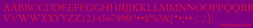 DanteTitlingMtRegular Font – Red Fonts on Purple Background