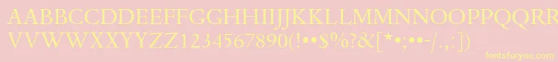DanteTitlingMtRegular Font – Yellow Fonts on Pink Background