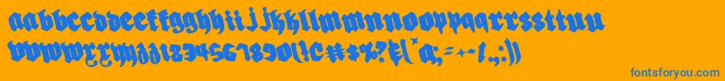 Biergartenr Font – Blue Fonts on Orange Background