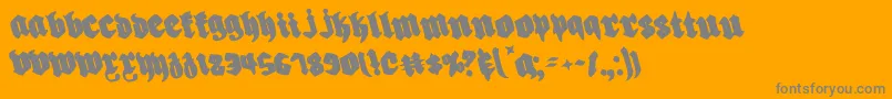 Biergartenr-Schriftart – Graue Schriften auf orangefarbenem Hintergrund