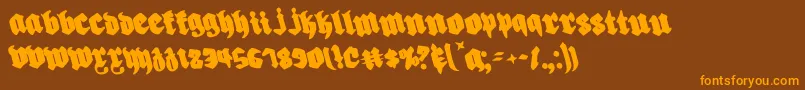 Biergartenr Font – Orange Fonts on Brown Background