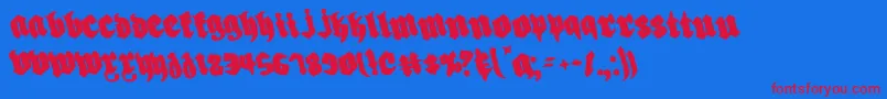 Biergartenr Font – Red Fonts on Blue Background