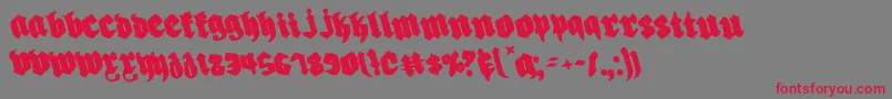 Biergartenr Font – Red Fonts on Gray Background