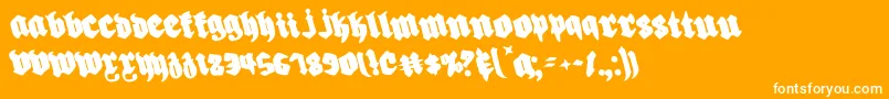 Biergartenr-Schriftart – Weiße Schriften auf orangefarbenem Hintergrund