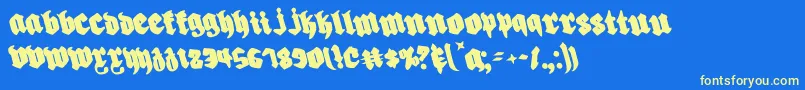 Biergartenr Font – Yellow Fonts on Blue Background