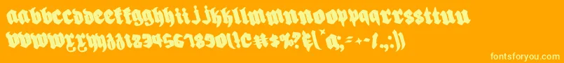 Biergartenr Font – Yellow Fonts on Orange Background