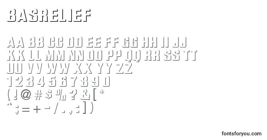 BasRelief-fontti – aakkoset, numerot, erikoismerkit