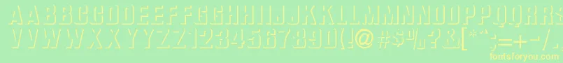 BasRelief Font – Yellow Fonts on Green Background
