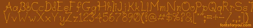 Waifthin Font – Orange Fonts on Brown Background