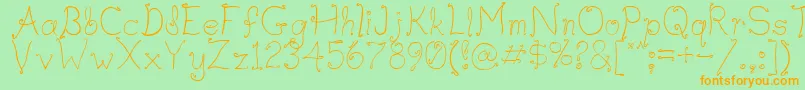 Waifthin Font – Orange Fonts on Green Background