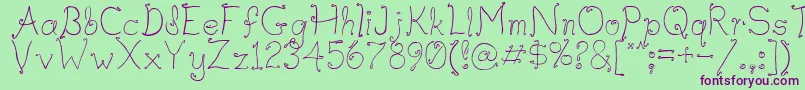 Waifthin Font – Purple Fonts on Green Background