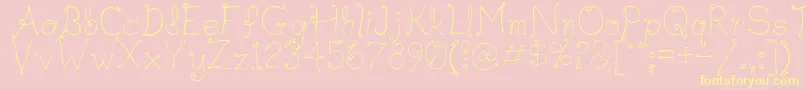 Waifthin Font – Yellow Fonts on Pink Background