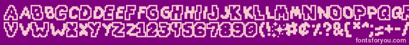 Slapandcrumbly-Schriftart – Rosa Schriften auf violettem Hintergrund