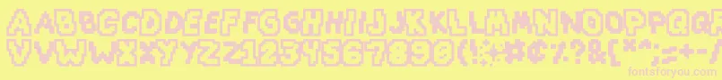 Weitere Informationen zur Slapandcrumbly-Schriftart Slapandcrumbly-Schriftart – Rosa Schriften auf gelbem Hintergrund
