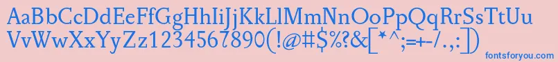 PentagrafOt Font – Blue Fonts on Pink Background