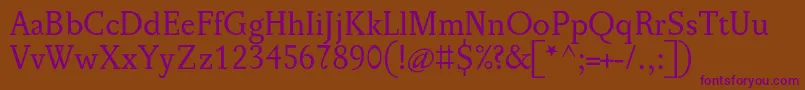 PentagrafOt Font – Purple Fonts on Brown Background