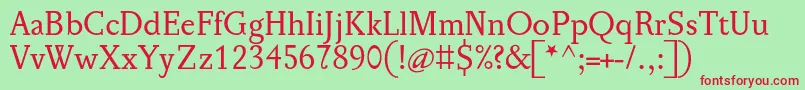 PentagrafOt Font – Red Fonts on Green Background