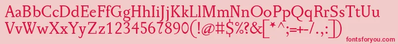 PentagrafOt Font – Red Fonts on Pink Background