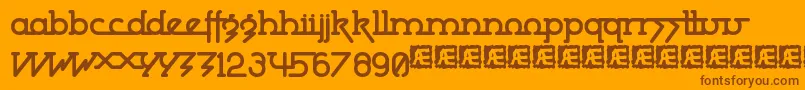 PowderworksBrk Font – Brown Fonts on Orange Background