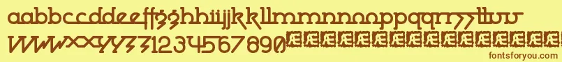 PowderworksBrk Font – Brown Fonts on Yellow Background