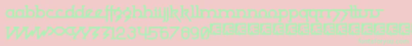 PowderworksBrk Font – Green Fonts on Pink Background
