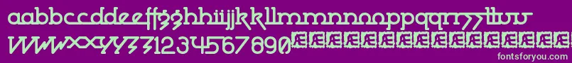 PowderworksBrk Font – Green Fonts on Purple Background