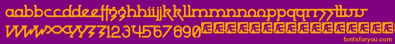 PowderworksBrk Font – Orange Fonts on Purple Background