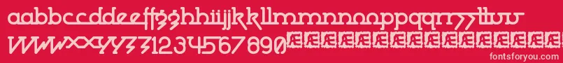 PowderworksBrk Font – Pink Fonts on Red Background