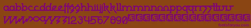 PowderworksBrk Font – Purple Fonts on Brown Background