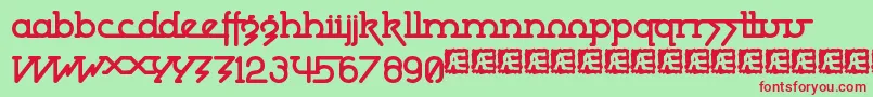 PowderworksBrk Font – Red Fonts on Green Background