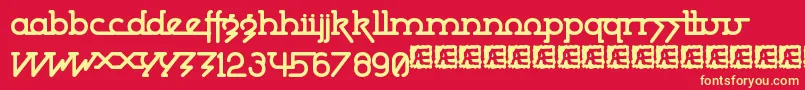 PowderworksBrk Font – Yellow Fonts on Red Background