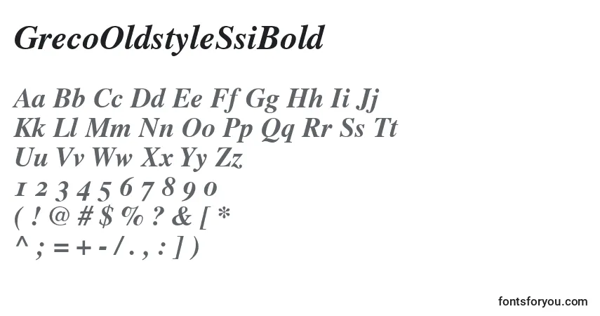 GrecoOldstyleSsiBold-fontti – aakkoset, numerot, erikoismerkit