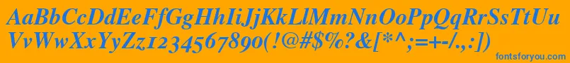 GrecoOldstyleSsiBold Font – Blue Fonts on Orange Background