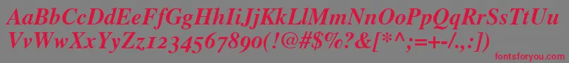 GrecoOldstyleSsiBold Font – Red Fonts on Gray Background