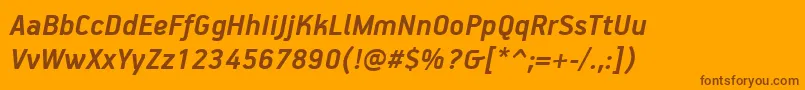 Police PfhandbookproBolditalic – polices brunes sur fond orange