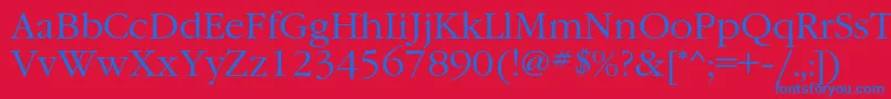 Garamondc Font – Blue Fonts on Red Background