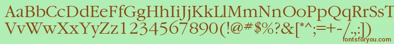 Garamondc Font – Brown Fonts on Green Background