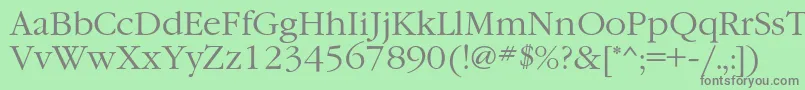 Garamondc-Schriftart – Graue Schriften auf grünem Hintergrund