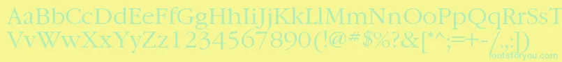 Garamondc Font – Green Fonts on Yellow Background