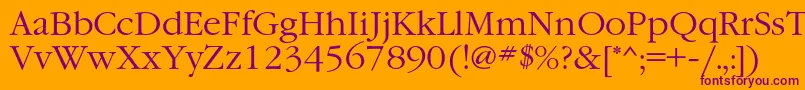 Garamondc Font – Purple Fonts on Orange Background