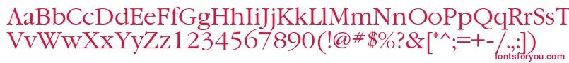 フォントGaramondc – 白い背景に赤い文字