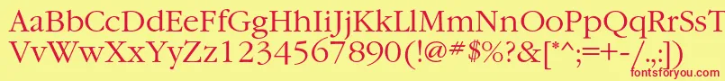 Garamondc Font – Red Fonts on Yellow Background