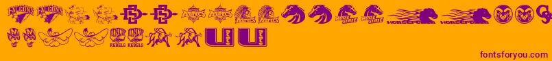 Mwc Font – Purple Fonts on Orange Background