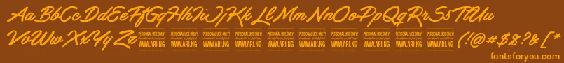 HaydonbrushPersonalUse Font – Orange Fonts on Brown Background