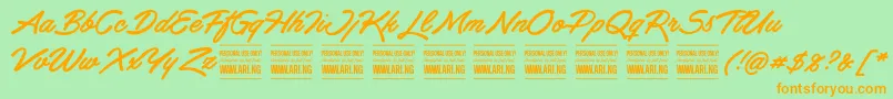 HaydonbrushPersonalUse Font – Orange Fonts on Green Background