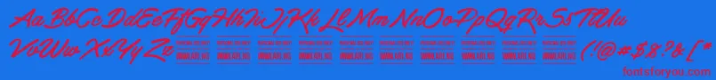 HaydonbrushPersonalUse Font – Red Fonts on Blue Background
