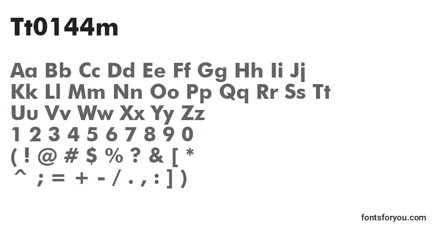 Schriftart Tt0144m – Alphabet, Zahlen, spezielle Symbole