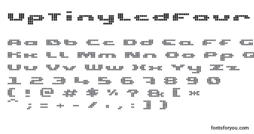 Czcionka UpTinyLcdFour – alfabet, cyfry, specjalne znaki
