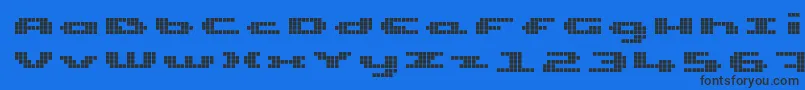 UpTinyLcdFour Font – Black Fonts on Blue Background